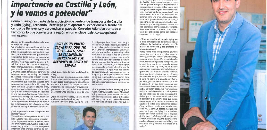 Entrevista con Fernando Pérez, nuevo Presidente de CyLoG en la revista Transporte Profesional